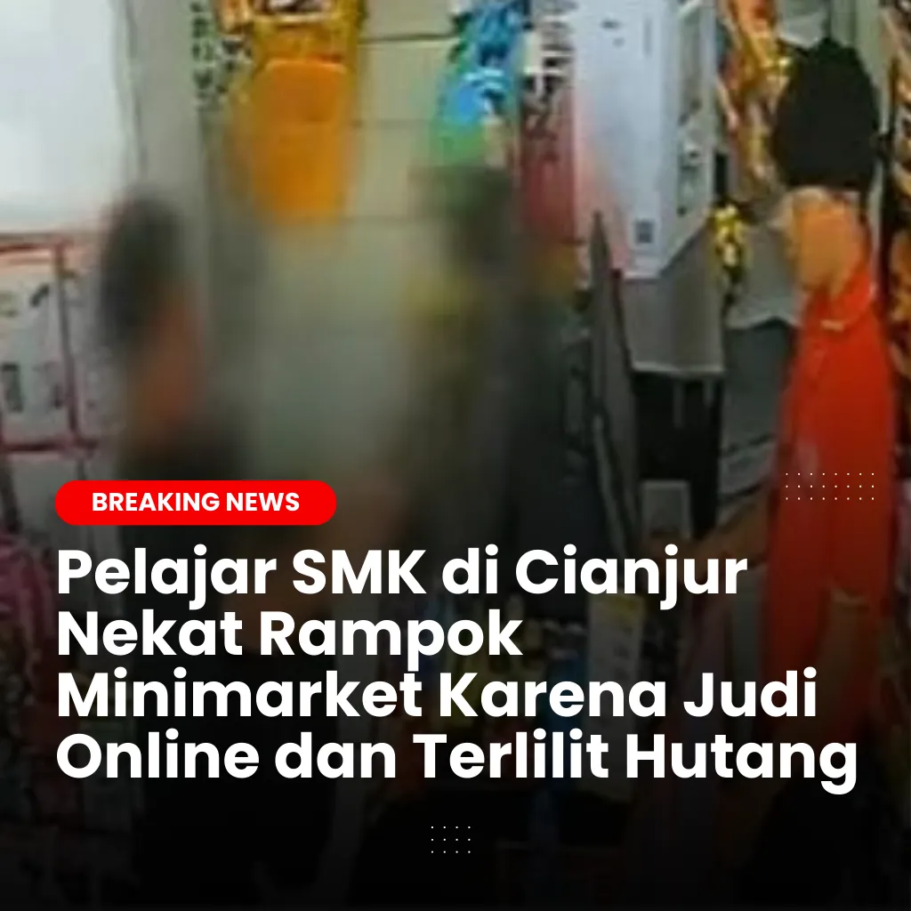 Pelajar SMK di Cianjur Nekat Rampok Minimarket Karena Judi Online dan Terlilit Hutang